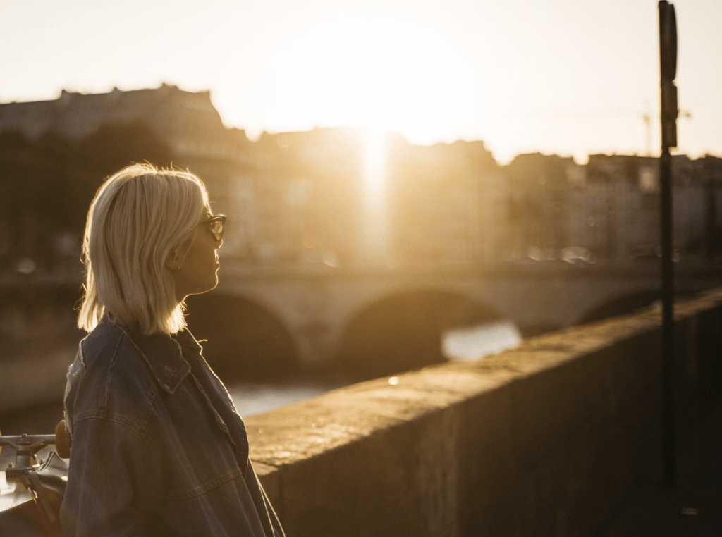 Blonde girl in paris